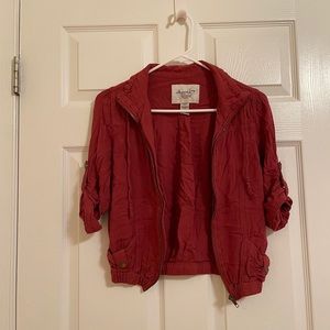 Dark red American rag cropped jacket